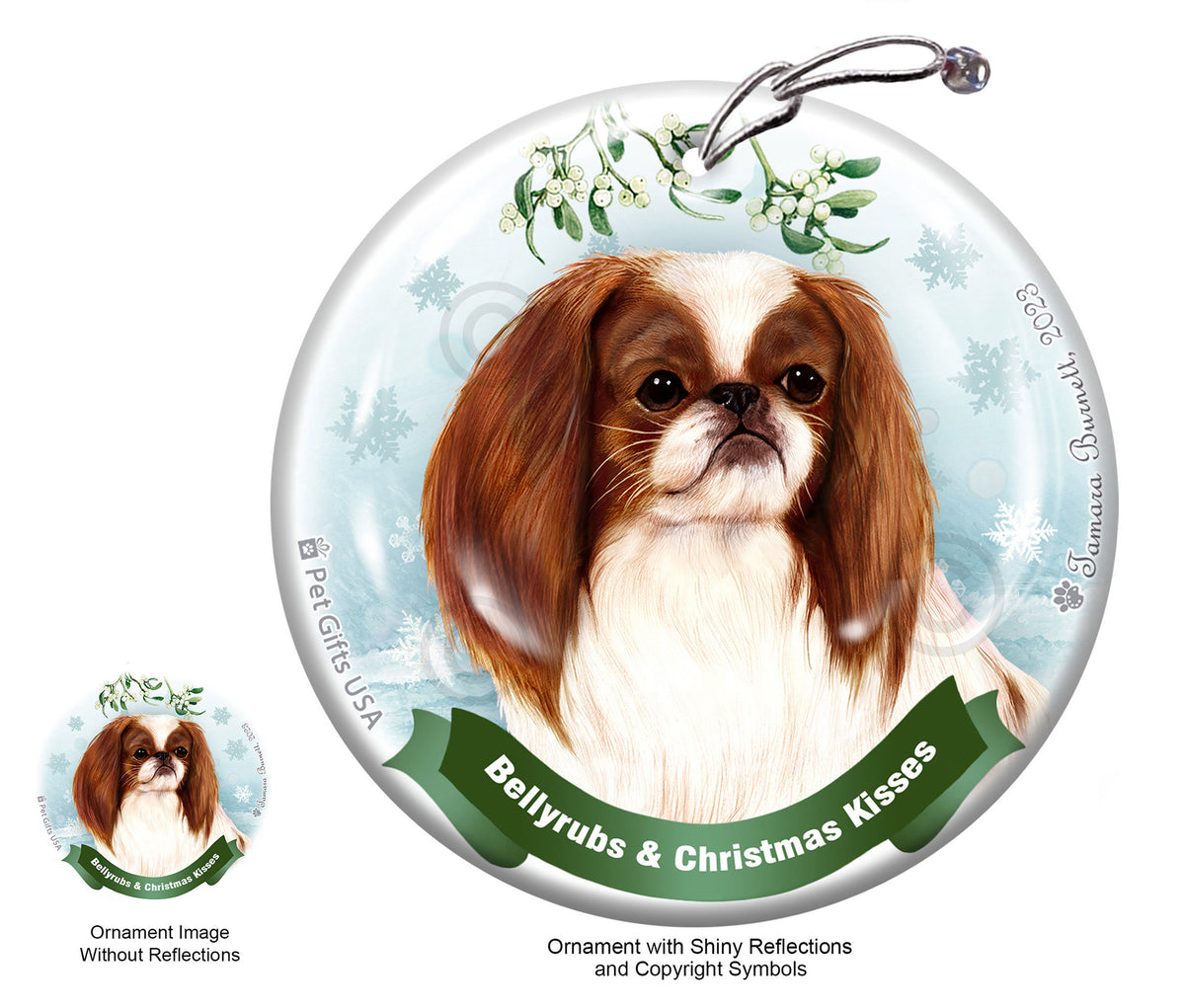 Japanese Chin Red and White Ornament