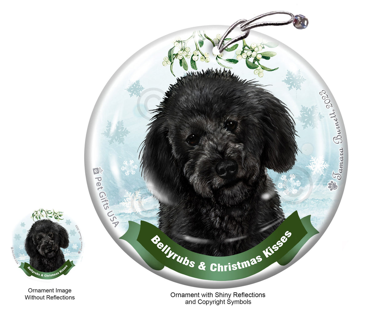 Labradoodle Bellyrubs and Christmas Kisses Ornament