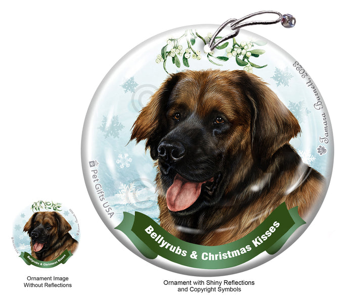 Leonberger Bellyrubs and Christmas Kisses Ornament