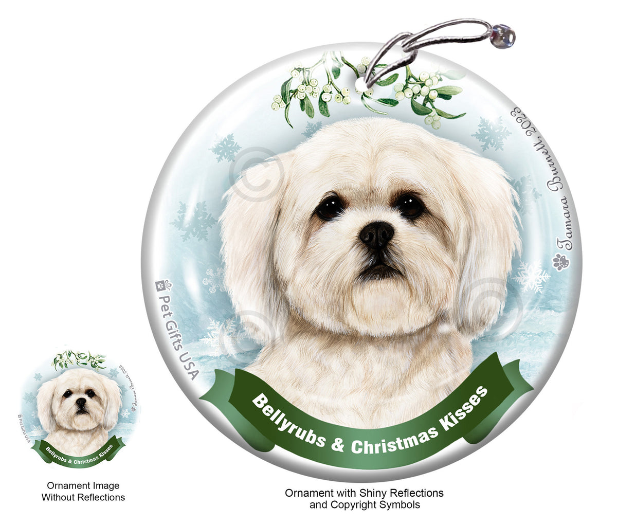 Lhasa Apso White Ornament