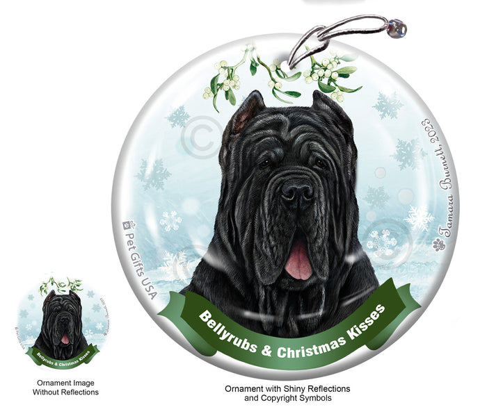 Neapolitan Mastiff Bellyrubs and Christmas Kisses Ornament