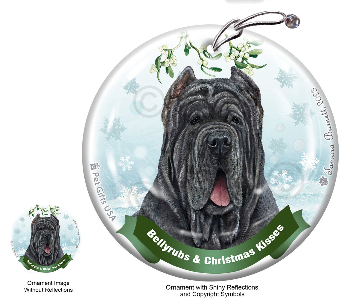 Neapolitan Mastiff Blue Cropped Ornament