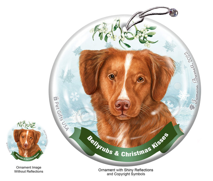 Nova Scotia Duck Tolling Retriever Bellyrubs and Christmas Kisses Ornament
