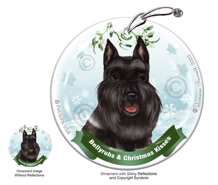 Schnauzer Bellyrubs and Christmas Kisses Ornament