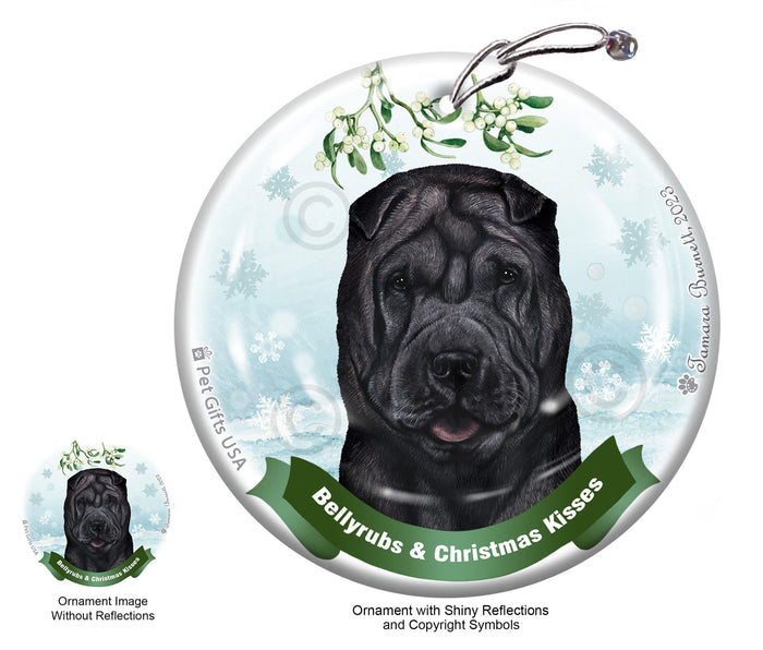 Shar Pei Bellyrubs and Christmas Kisses Ornament