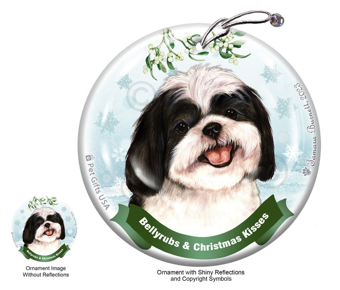 Shih Tzu Bellyrubs and Christmas Kisses Ornament