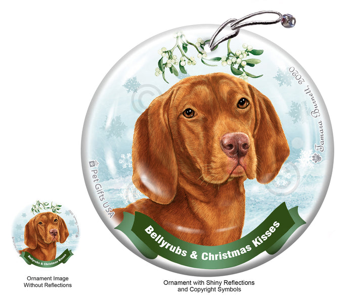 Vizsla Bellyrubs and Christmas Kisses Ornament