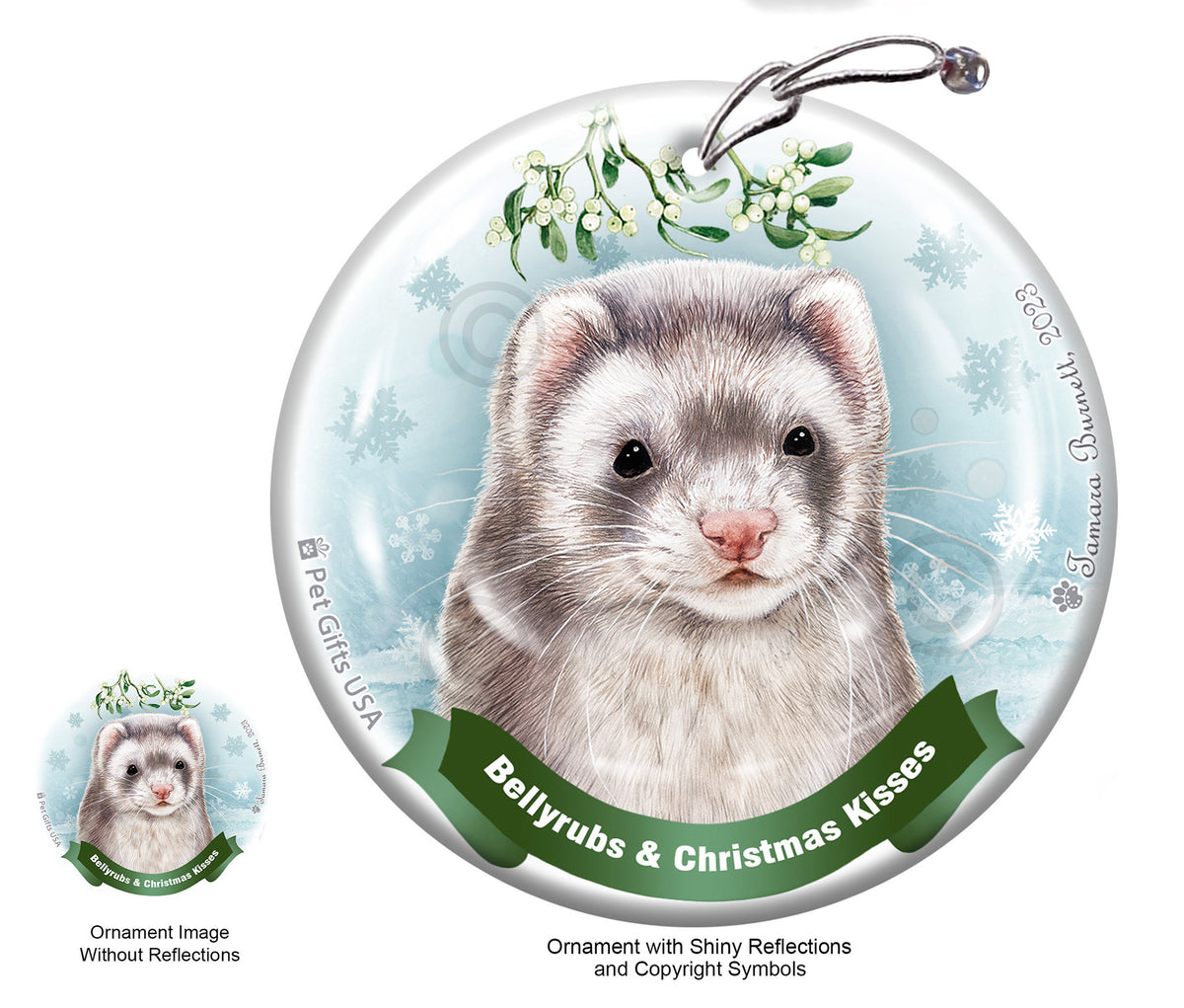 Ferret Silver Sable Ornament