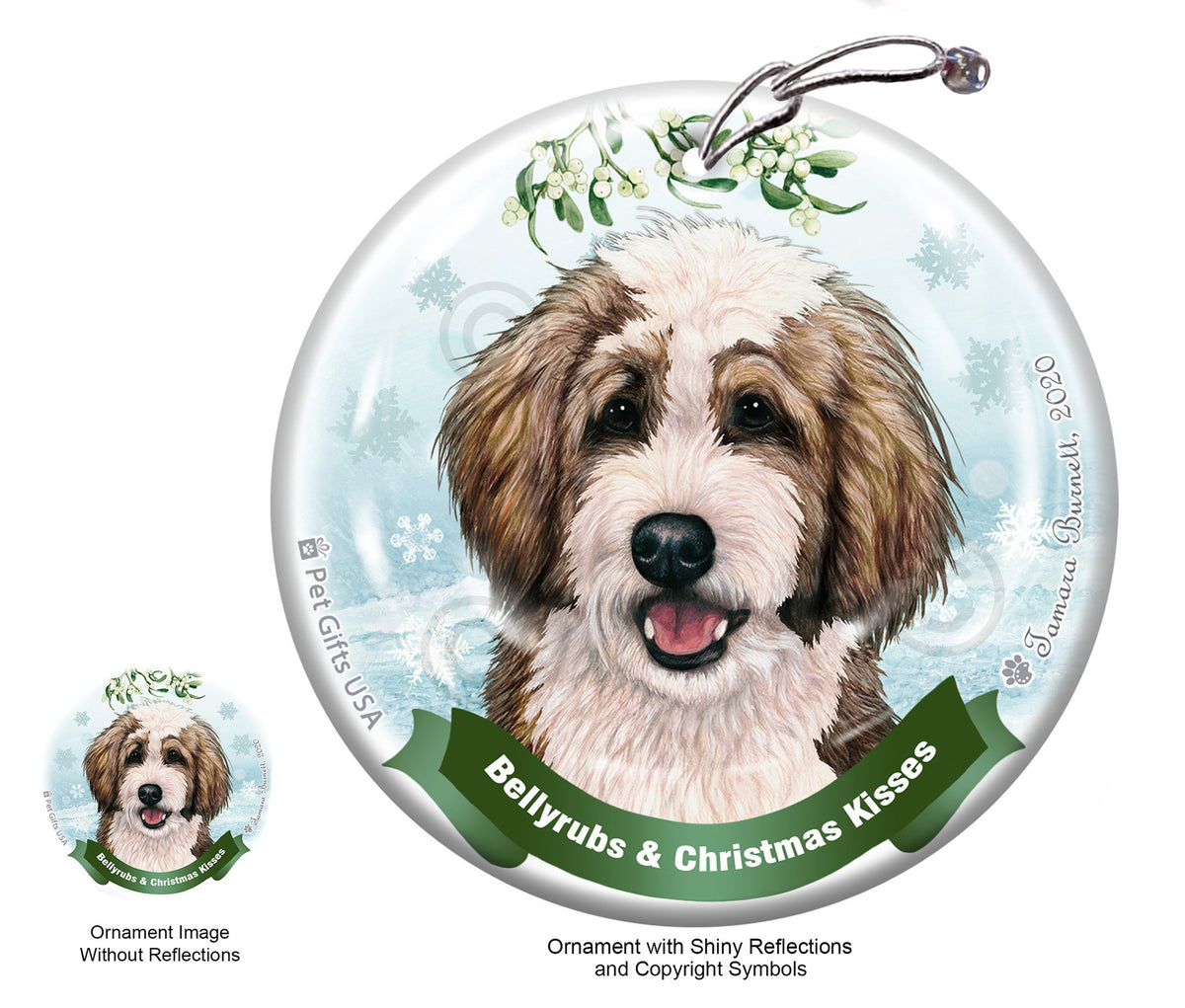 Bernedoodle Sable and White Ornament
