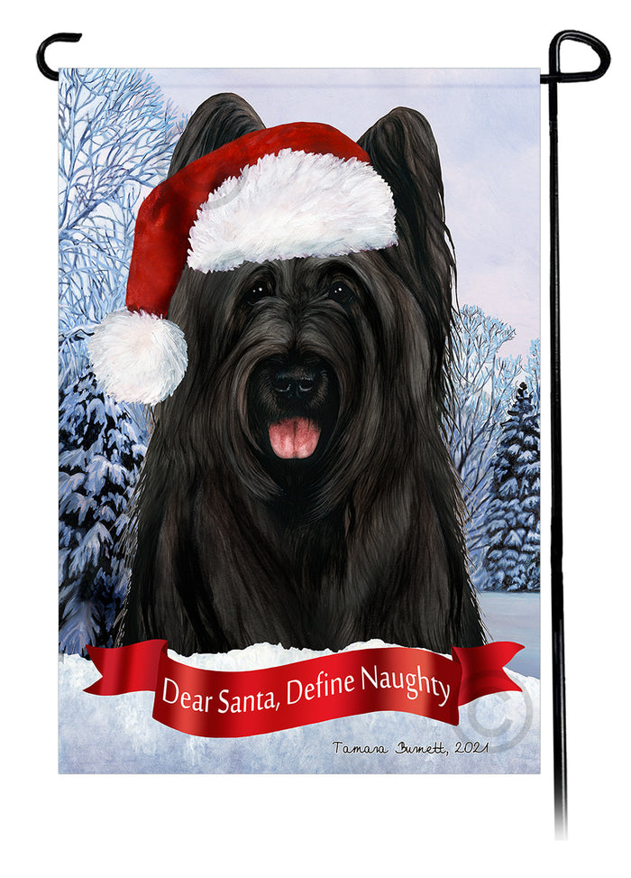 Briard Dear Santa Define Naughty Garden Flags