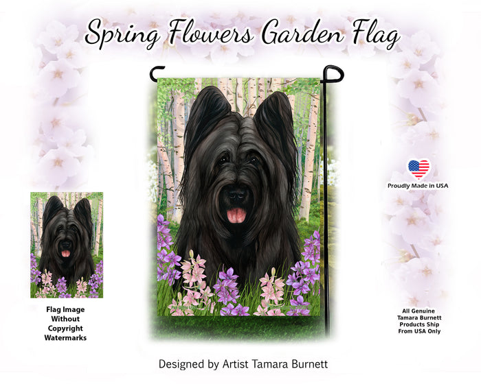 Briard Spring Flowers Garden Flags