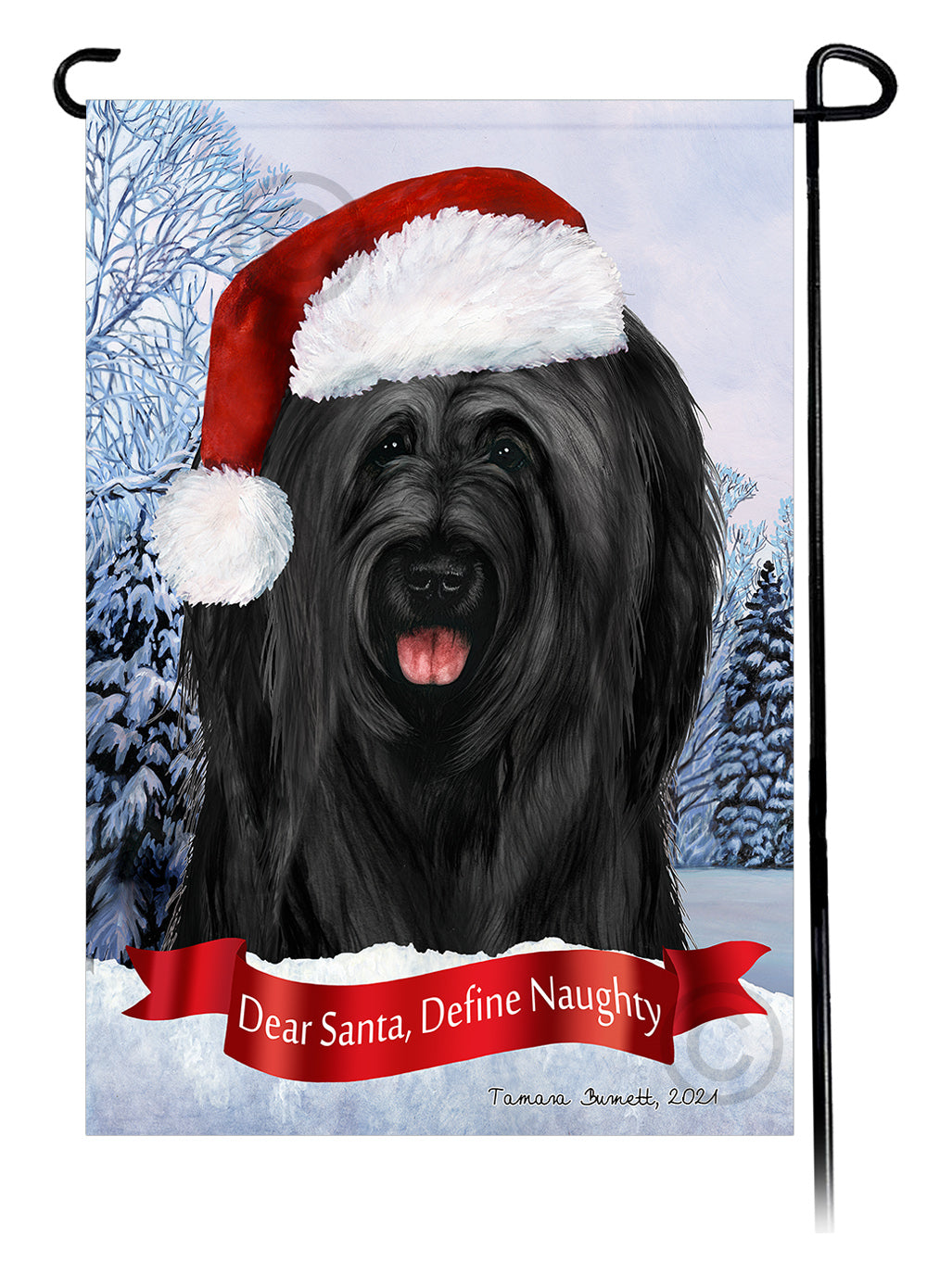 Briard Dear Santa, Define Naughty - Garden Flag
