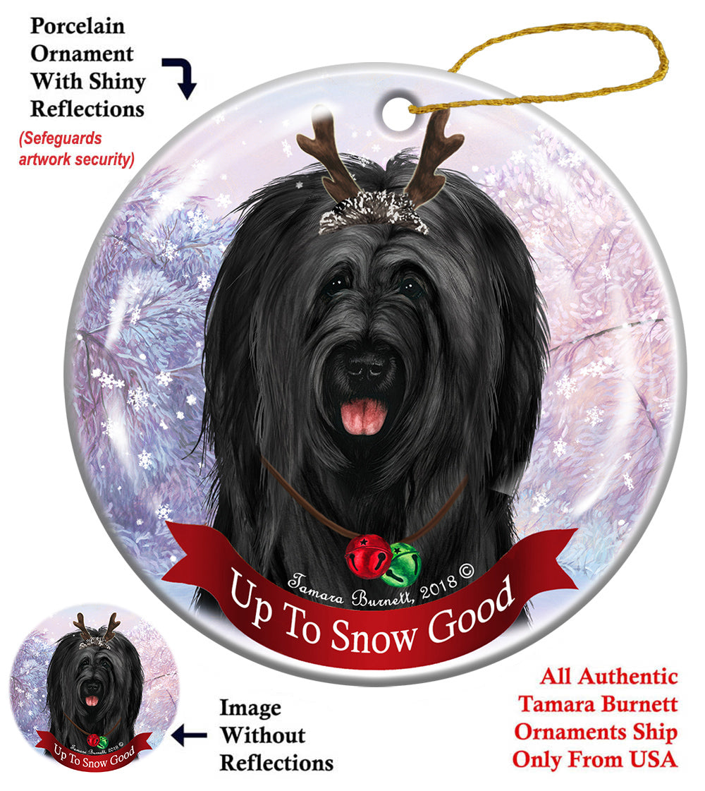 Briard Black Uncropped Ears Ornament