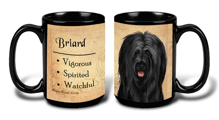 Briard Black Uncropped - My Faithful Friends Mug 15 oz