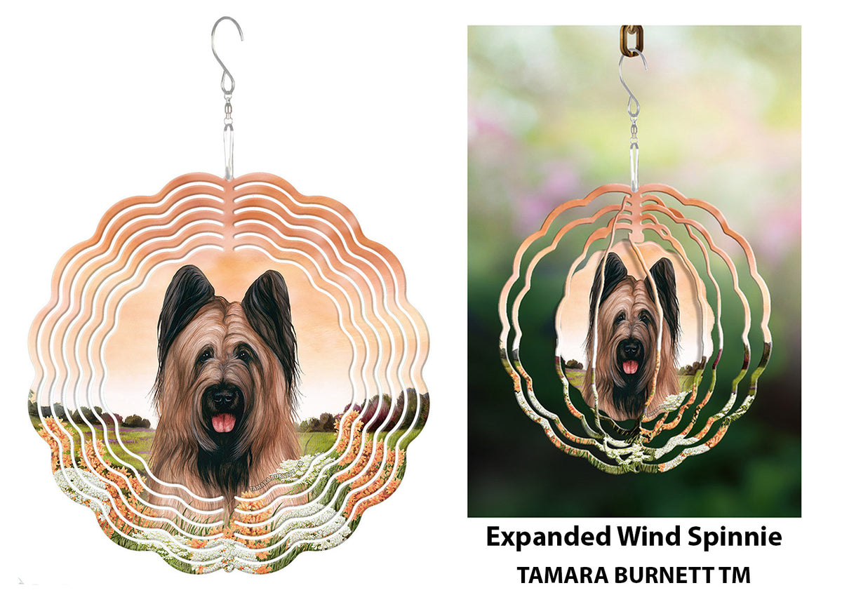Briard Fawn Cropped Wind Spinner