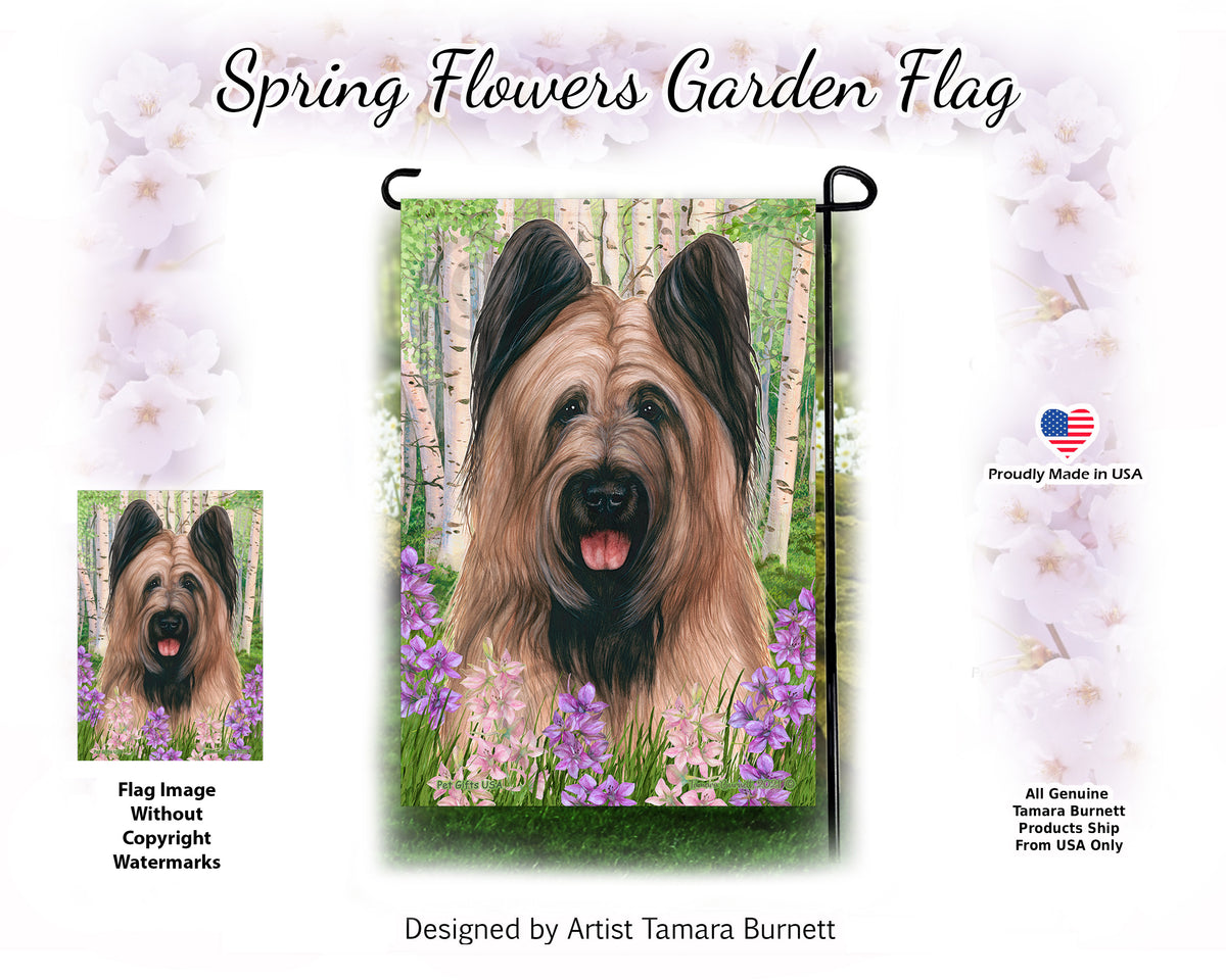Briard Spring Flowers - Garden Flag