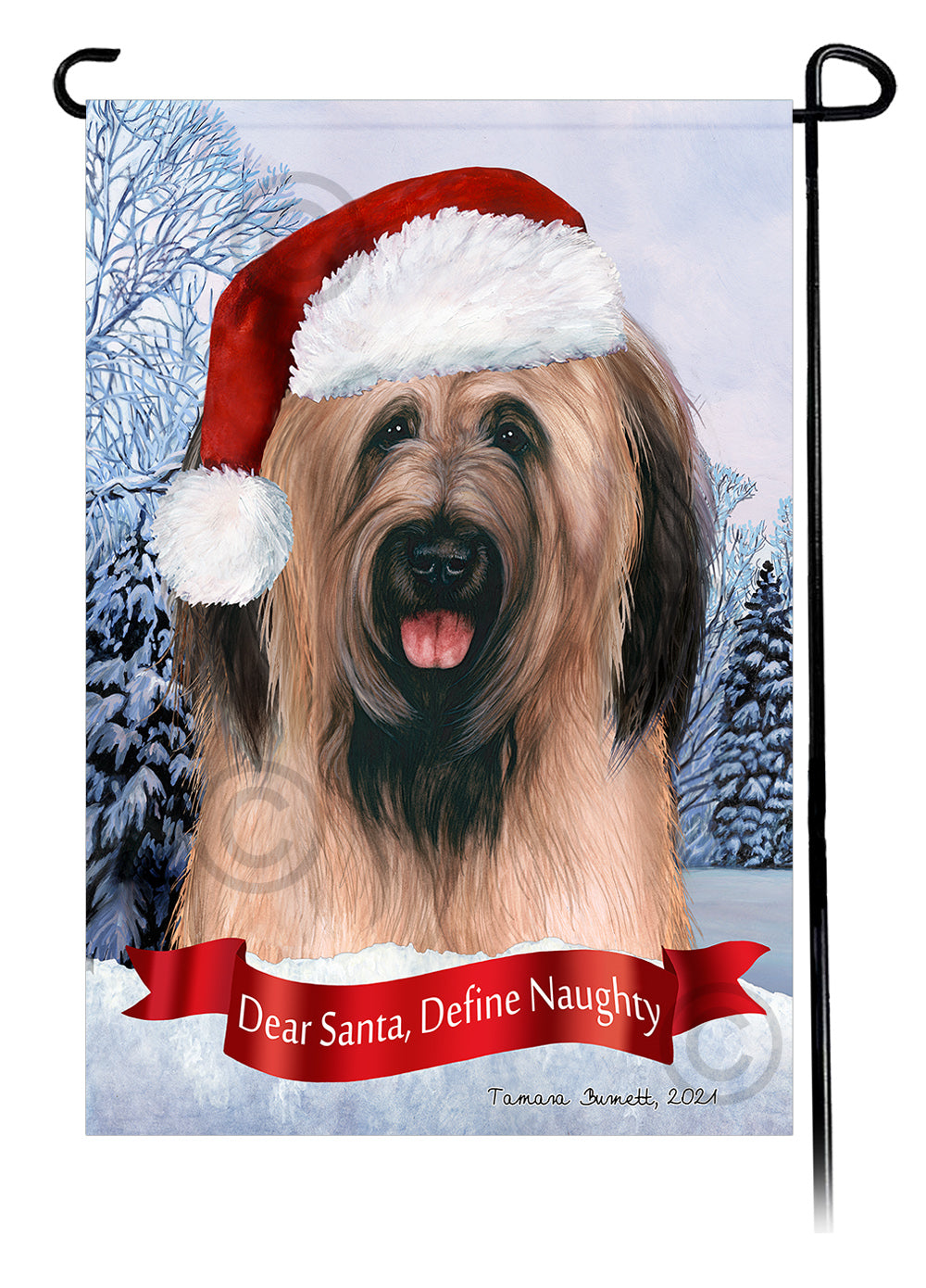 Briard Dear Santa, Define Naughty - Garden Flag
