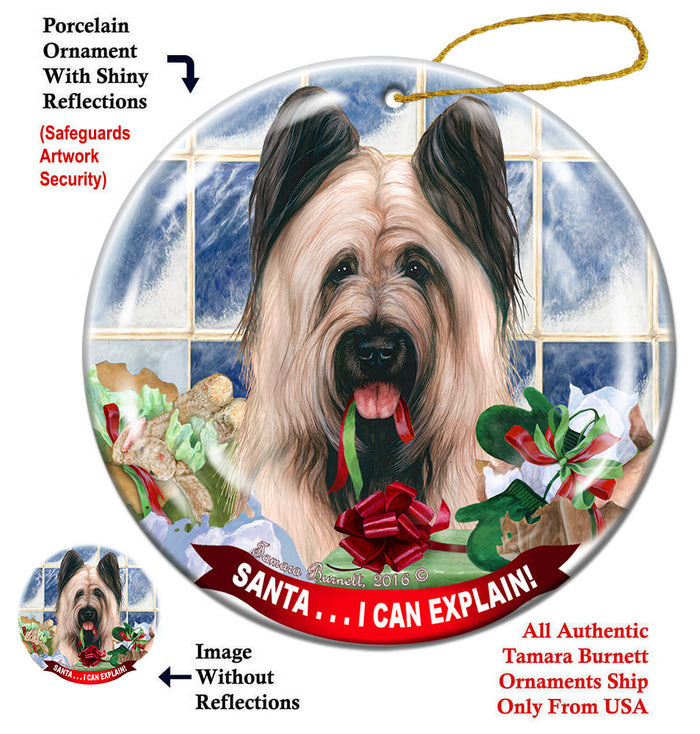 Briard Light Fawn - Santa I Can Explain Ornament