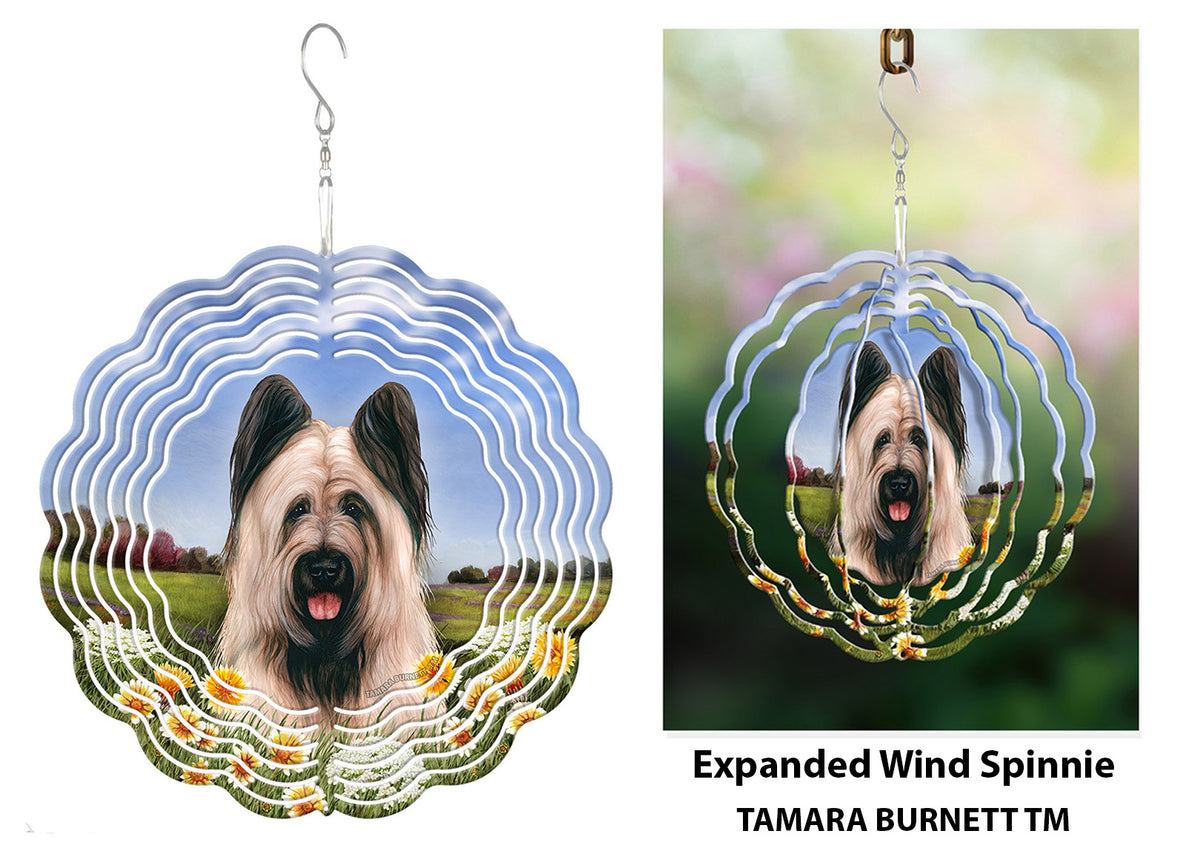 Briard Light Fawn Cropped Wind Spinner