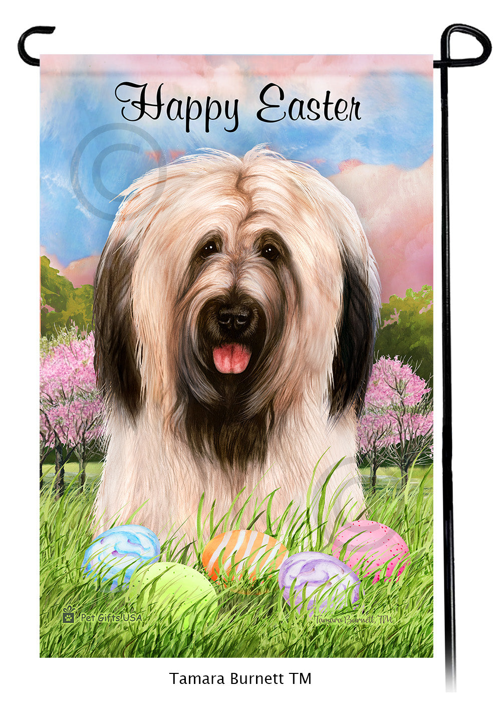 Briard Happy Easter - Garden Flag