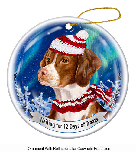 Brittany Orange and White 12 Days of Treats Ornament