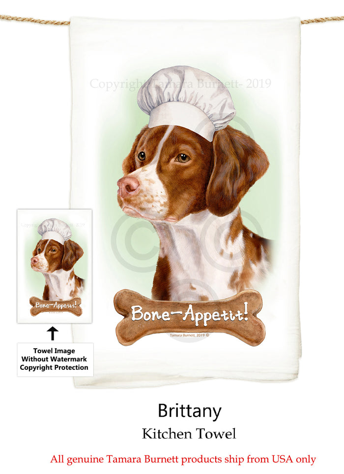Brittany Spaniel Flour Sack Towel