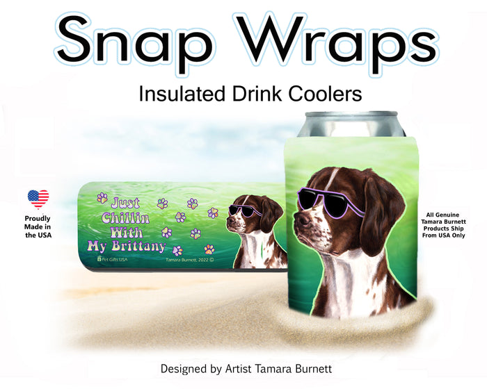 Brittany Spaniel Liver and White Snap Wrap Cozy