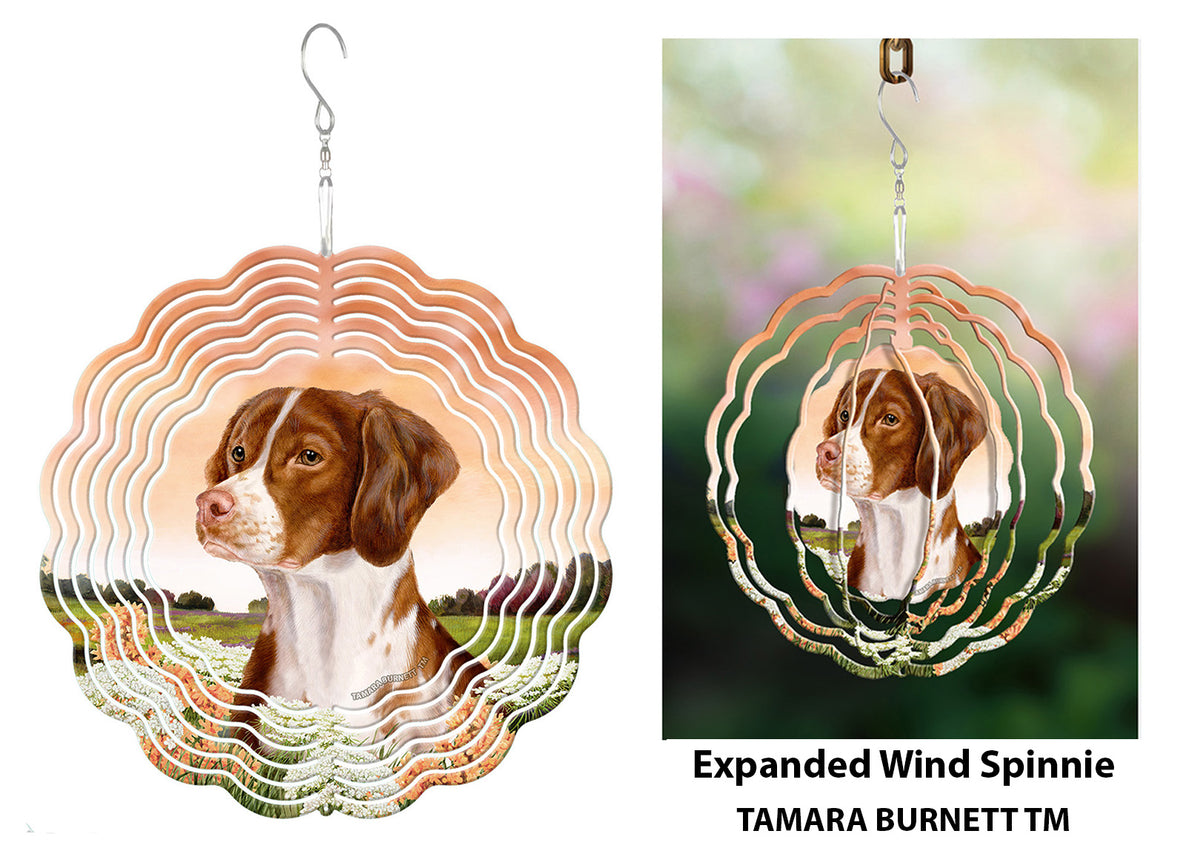 Brittany Orange and White Wind Spinner