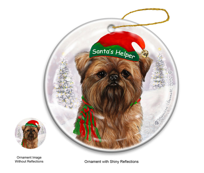 Brussels Griffon Brown - Santa's Helper Ornament