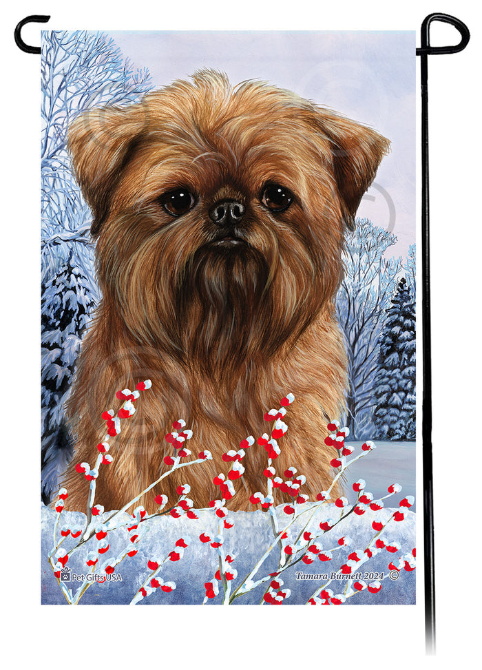 Brussels Griffon Winterberries Garden Flags