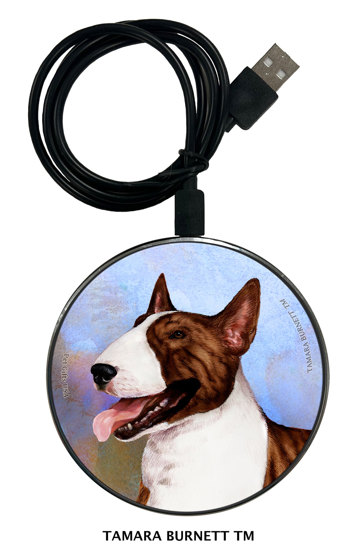Bull Terrier Brindle Zoomies Wireless Charger