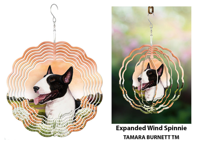Bull Terrier Black and White Wind Spinner