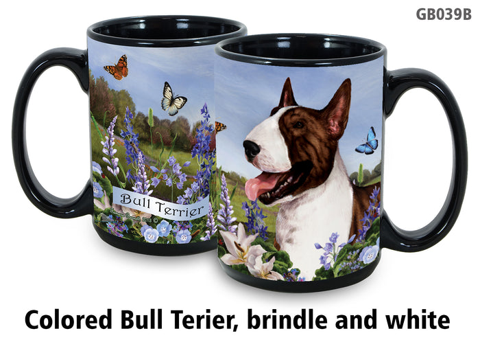 Bull Terrier Brindle - Garden Party Fun Mug 15 oz