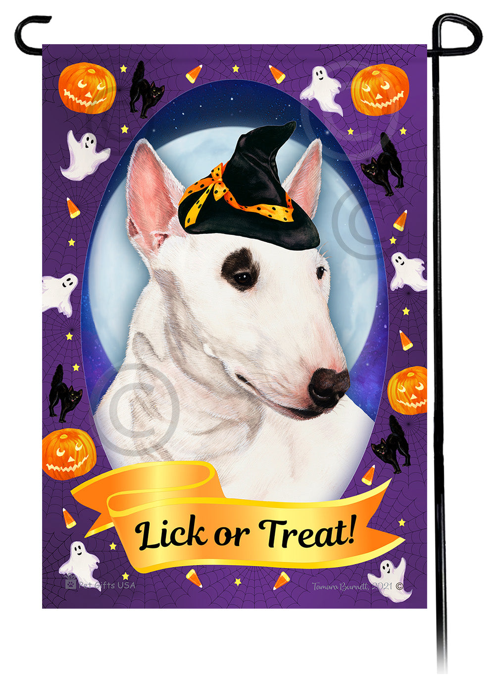 Bull Terrier Mini Halloween Howls Garden Flags