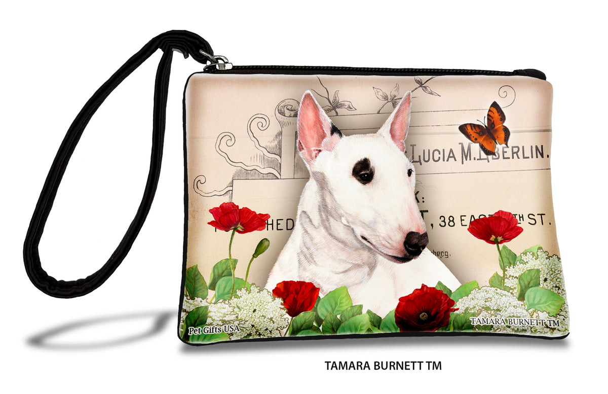 Bull Terrier Mini White Zippees Pet Pouch