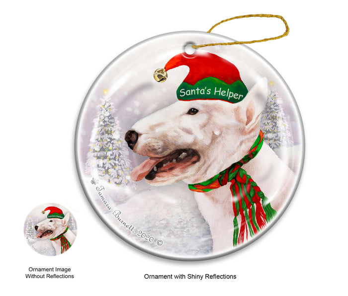 Bull Terrier - Santa's Helper Ornament