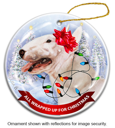 Bull Terrier All Wrapped Up Ornament