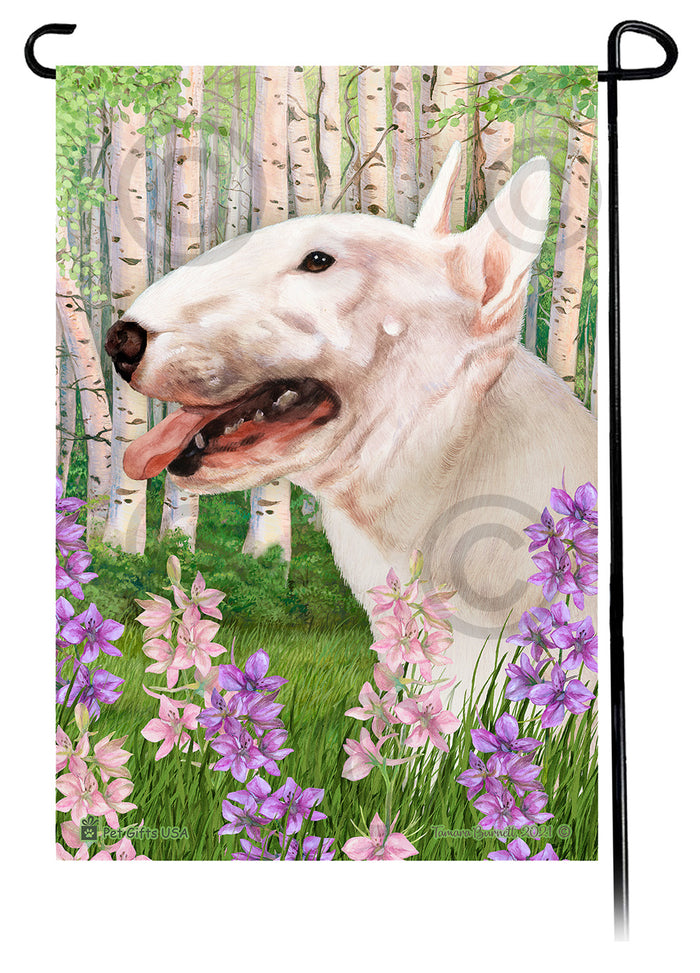 Bull Terrier Spring Flowers Garden Flags