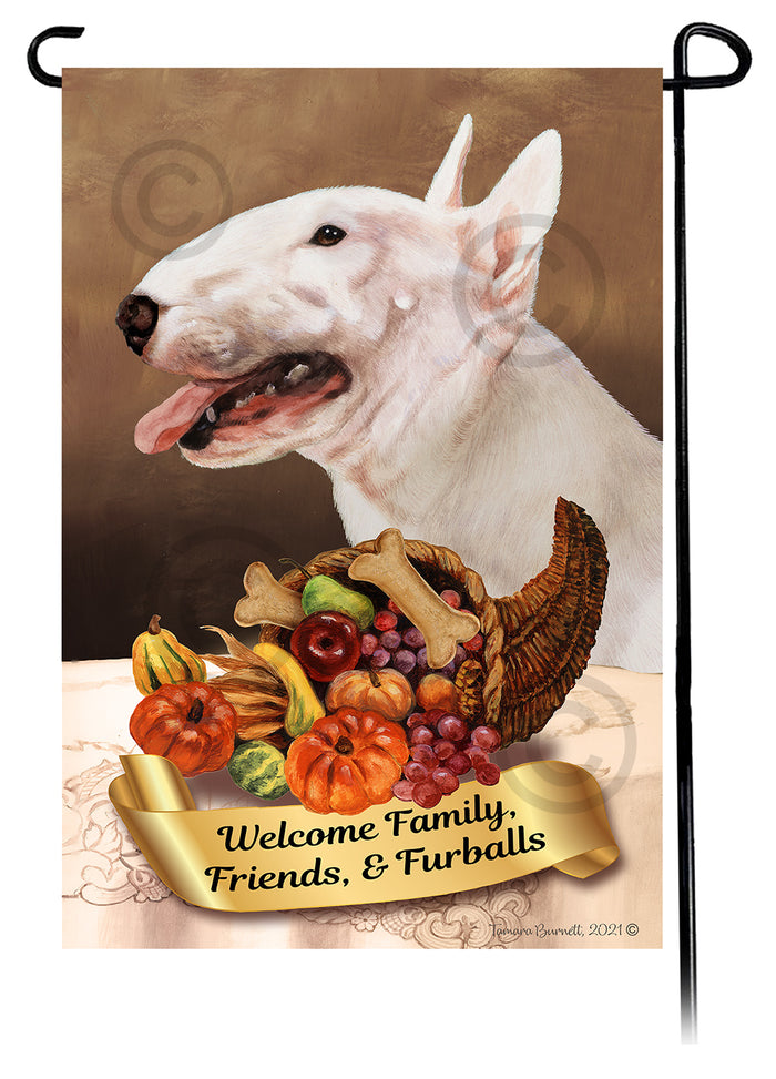 Bull Terrier Thanksgiving Garden Flags