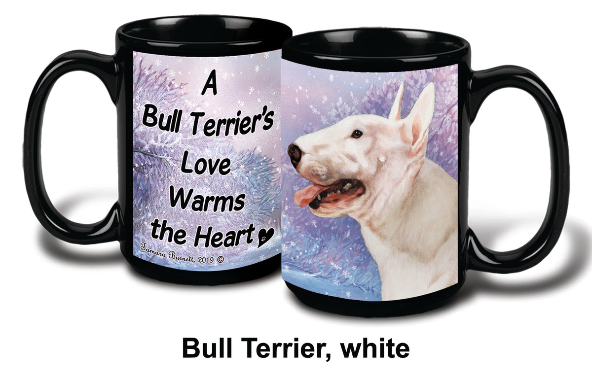 Bull Terrier, White Winter Mug 15 oz
