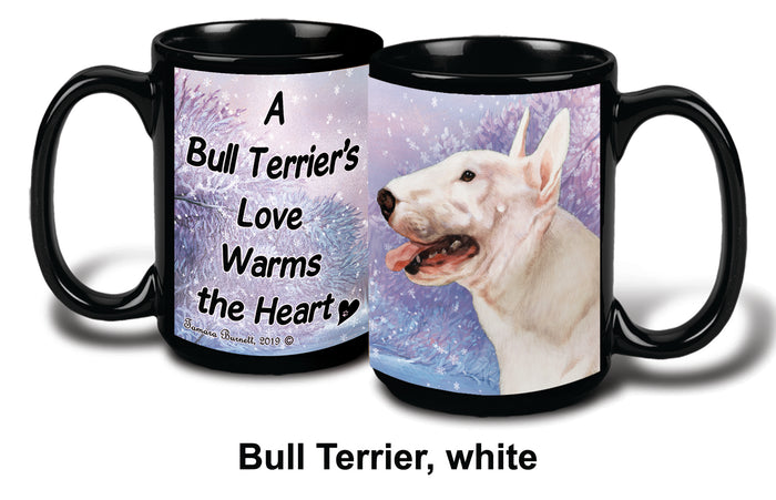 Bull Terrier, White Winter Mug 15 oz