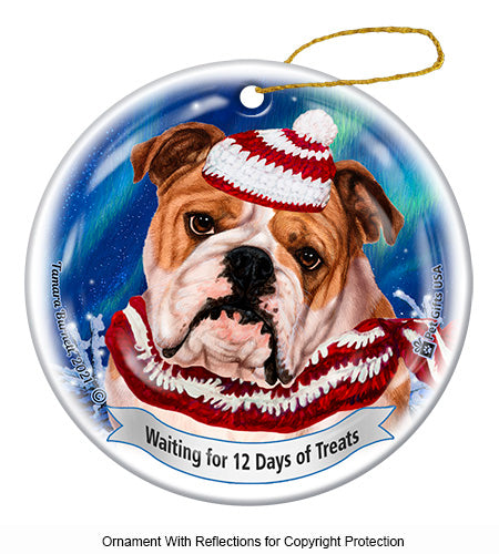 English Bulldog 12 Days of Treats Ornament