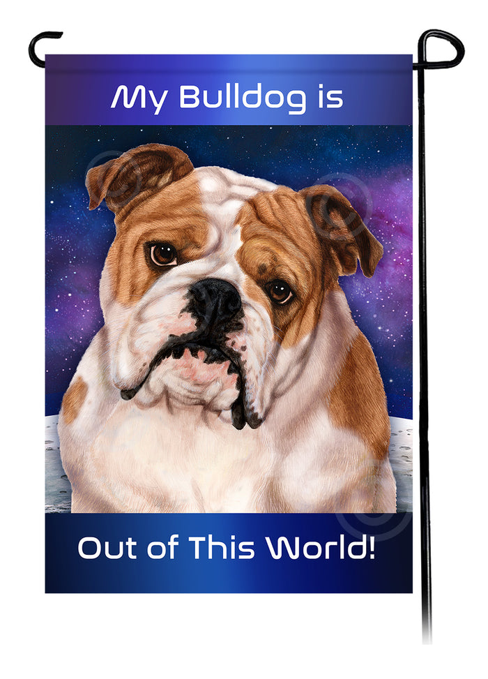 English Bulldog Out Of This World Garden Flags