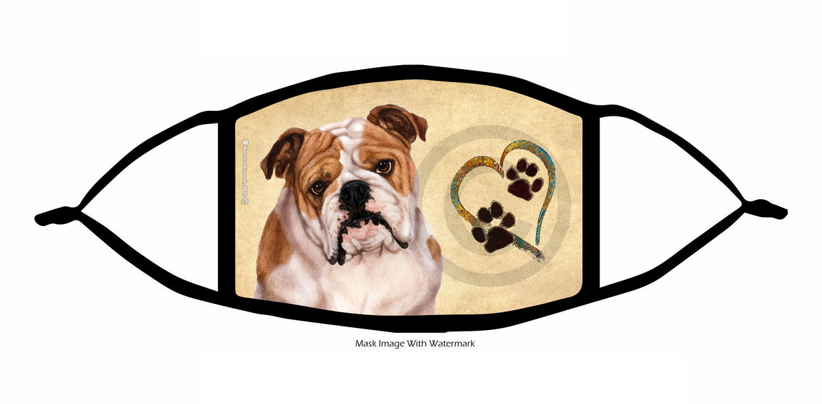 English Bulldog (Brown and White) Face Mask