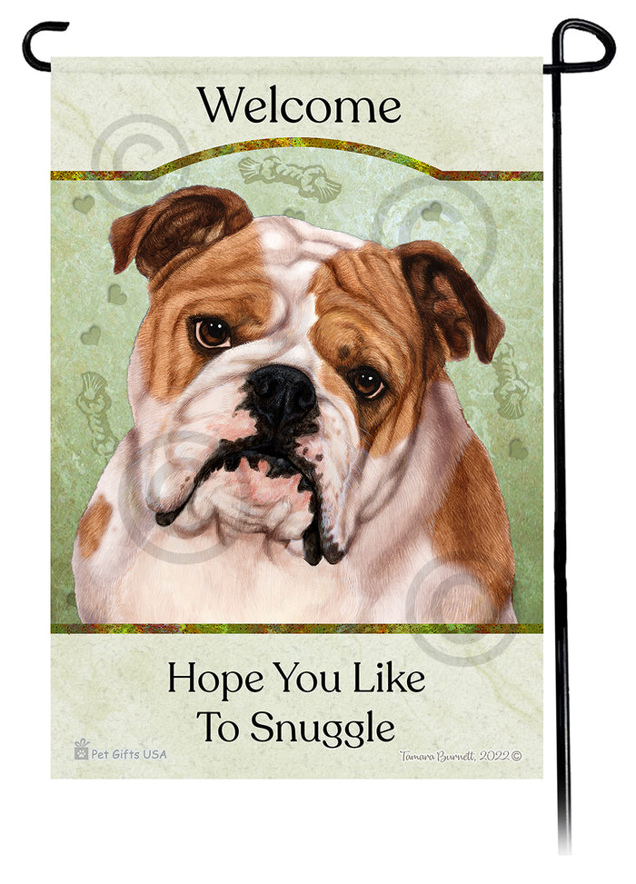 English Bulldog Hope You Like To Snuggle Garden Flags