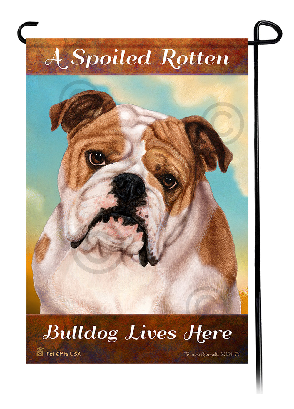 English Bulldog Spoiled Rotten - Garden Flag