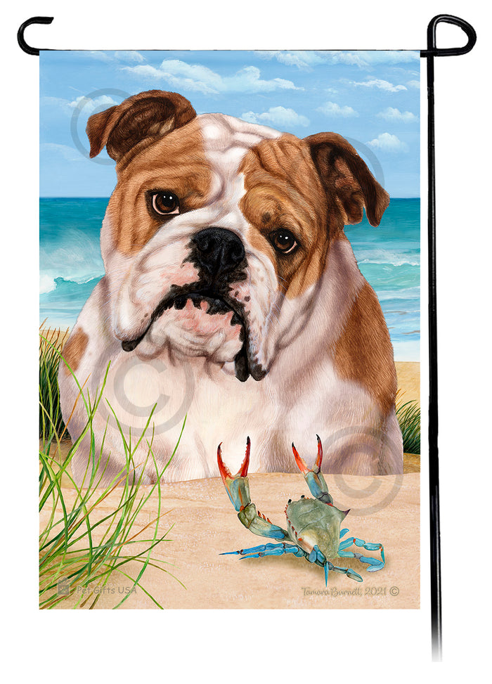 Bulldog Summer Flowers Garden Flag