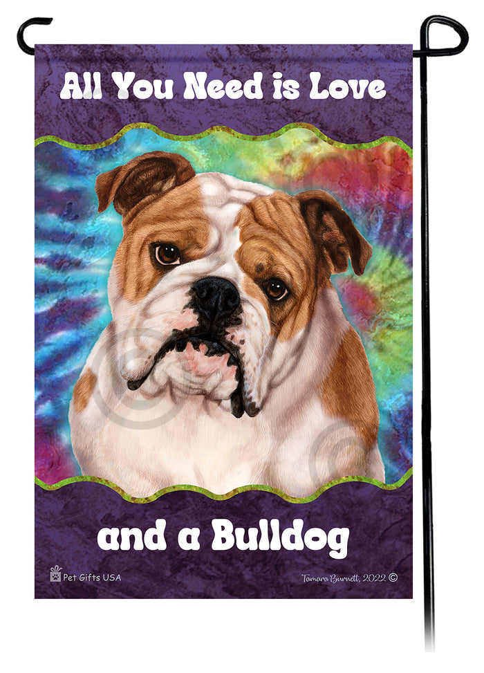 English Bulldog All You Need Is Love Garden Flags