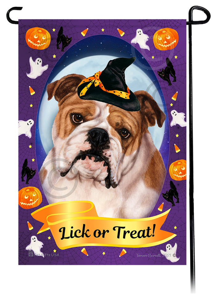 English Bulldog Halloween Howls Garden Flags