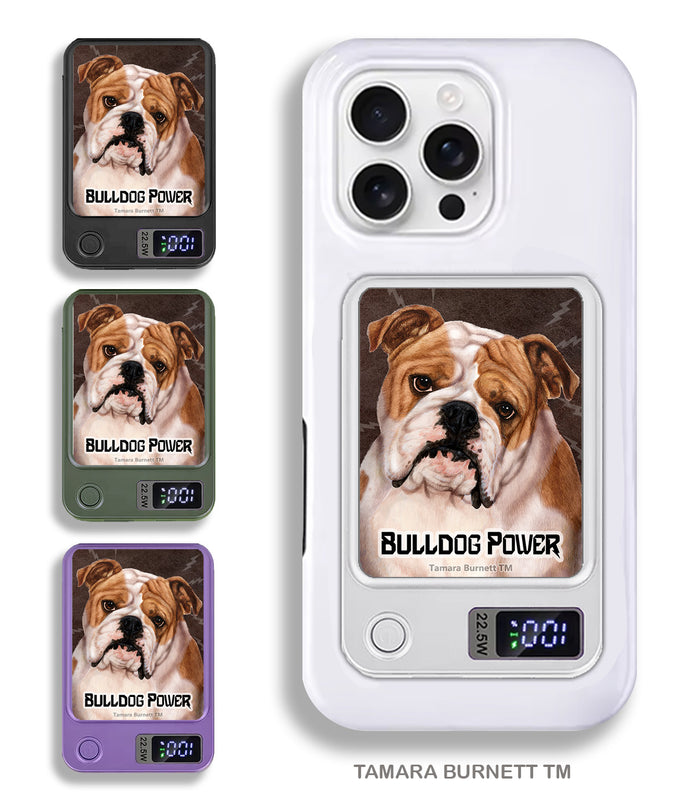 English Bulldog Tan and White Phone Bank Wireless Charger